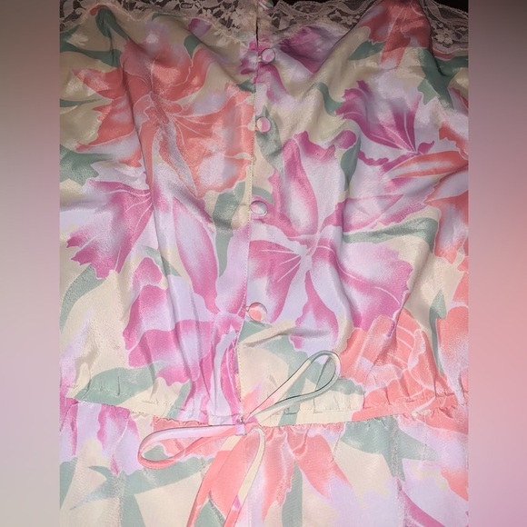 Vintage Victoria's Secret Gold Label Floral Satin Lace Romper Lingerie Suit L - Picture 9 of 9